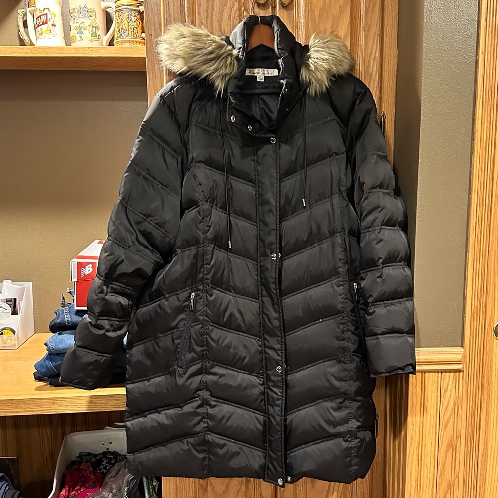 Kenneth Cole Down-filled Puffer Jacket w/ Detachable Hood, Size 2X in Black
